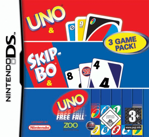 Uno & SkipBo & Free Fall box art for Nintendo DS